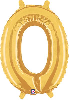 Megaloon Jrs 14inch Number 0 Gold packaged - Foil Balloons
